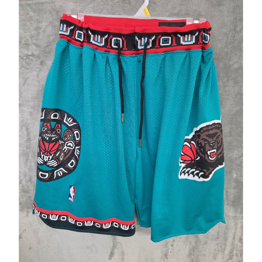 Just Don Vancouver Grizzlies 1995-96 Basketball Shorts Teal Mesh Mens Large